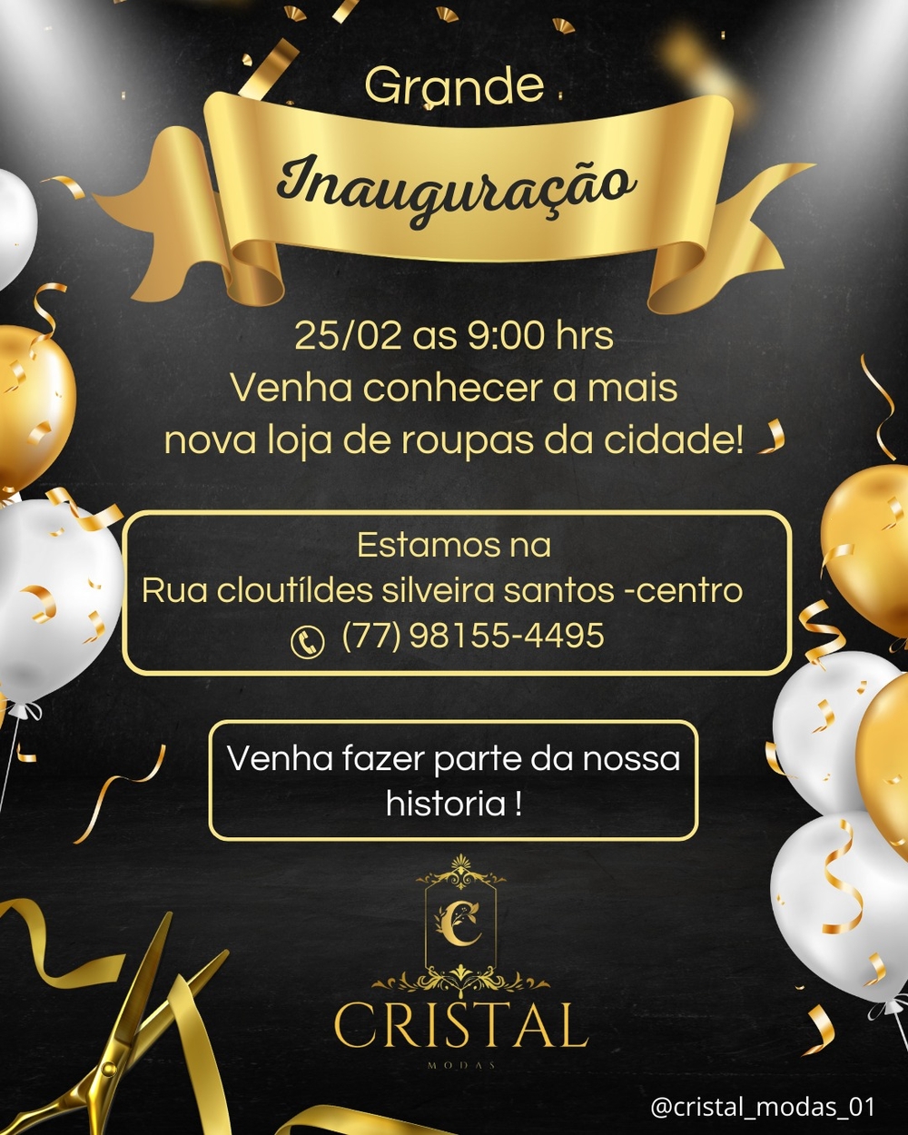 img of Cristal Modas convida a população de Aracatu para sua grande inauguração!